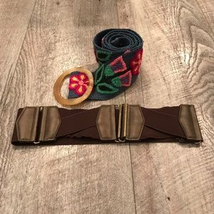 Embroidered belt and wide elastic belt
